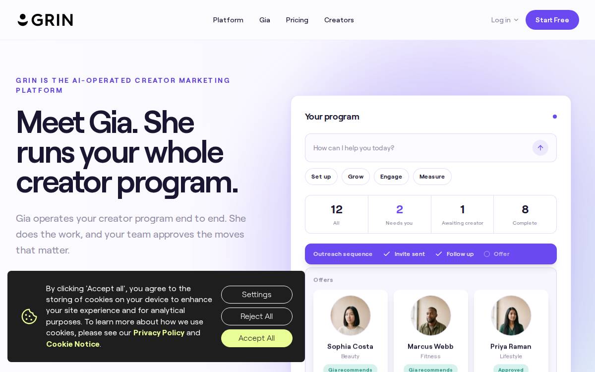 GRIN website preview
