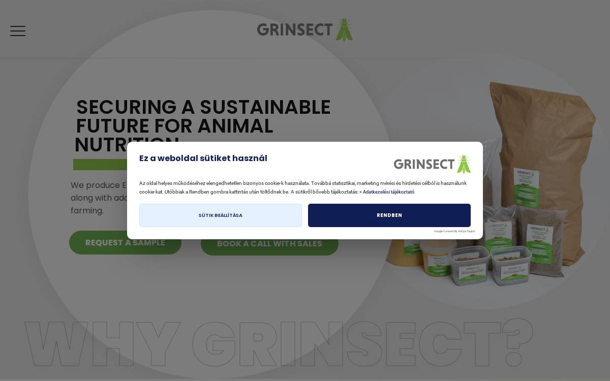 Grinsect website preview
