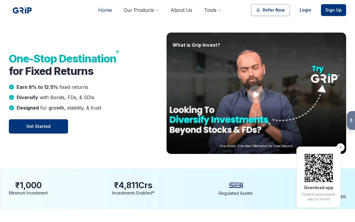 Grip Invest website preview