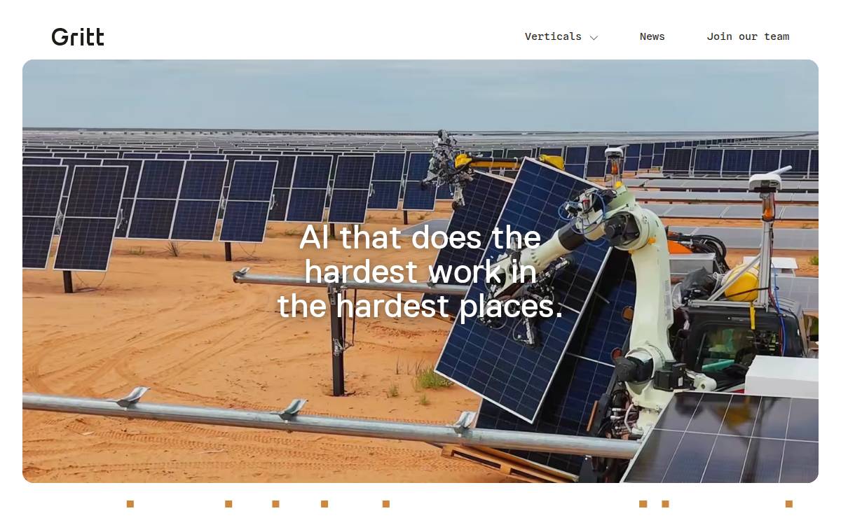 Gritt Robotics website preview