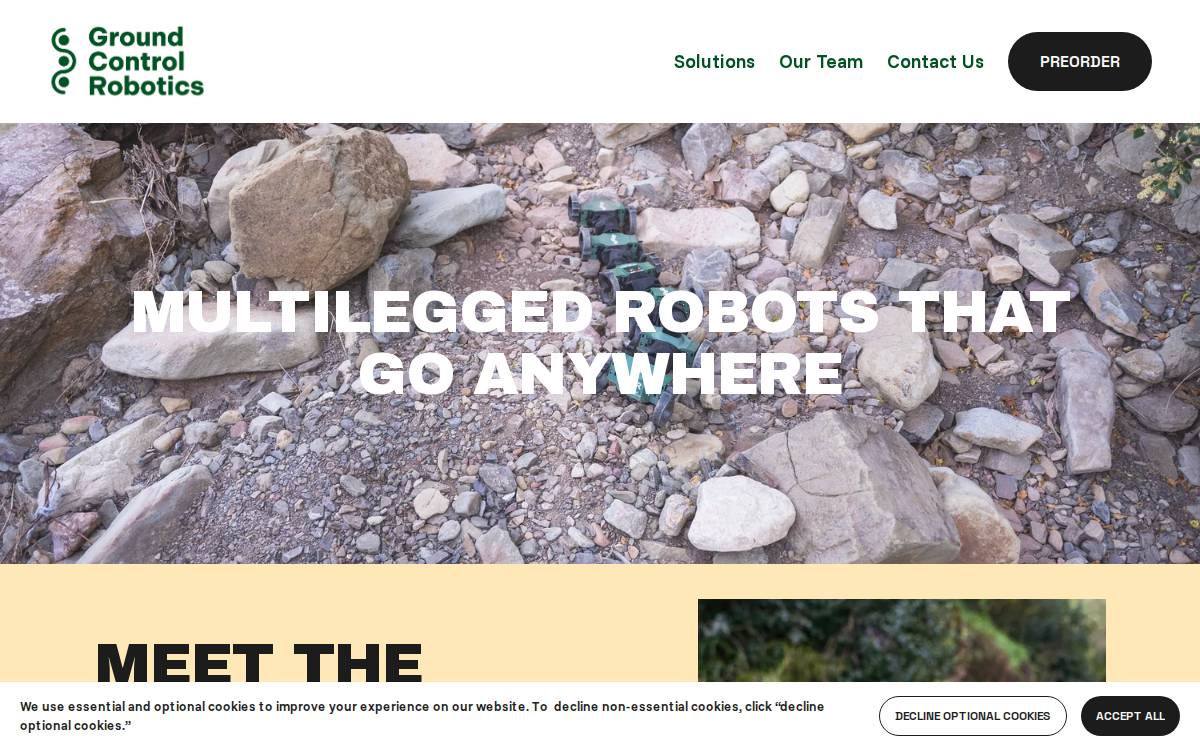 Ground Control Robotics website preview