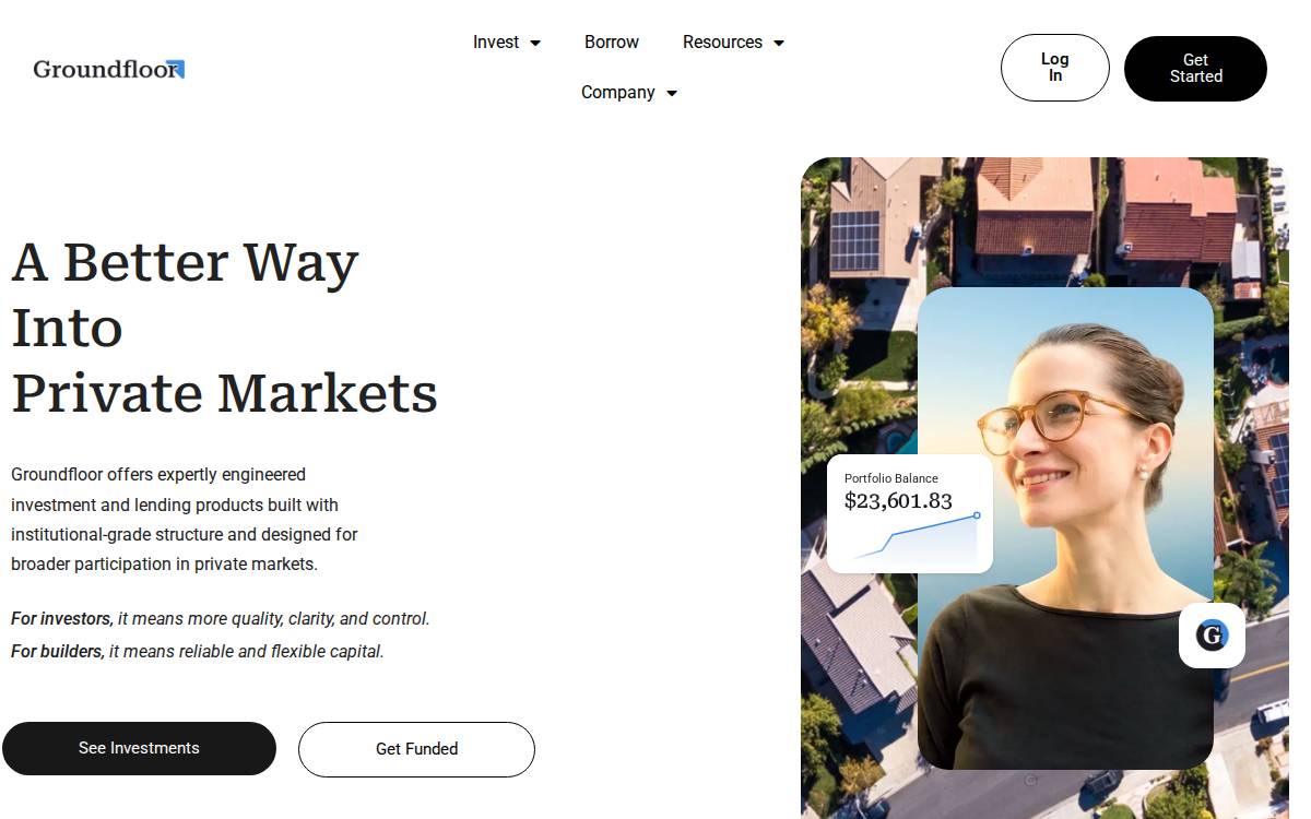 Groundfloor Finance website preview