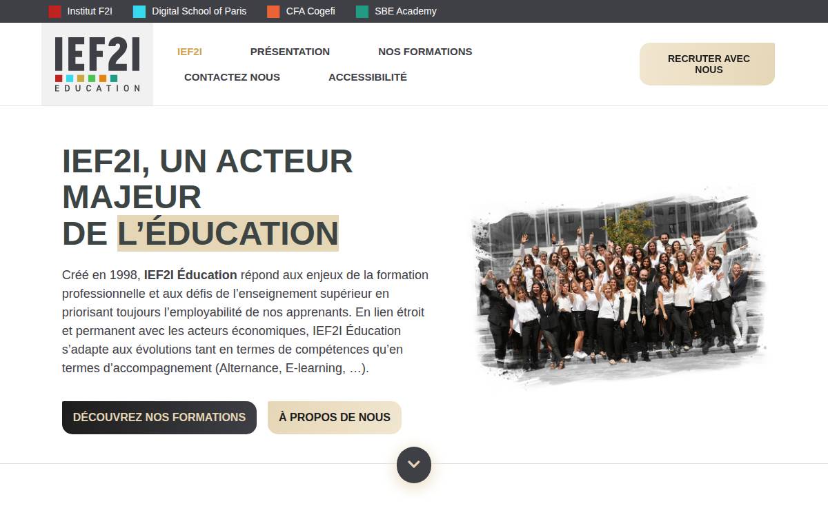 Groupe IEF2I website preview
