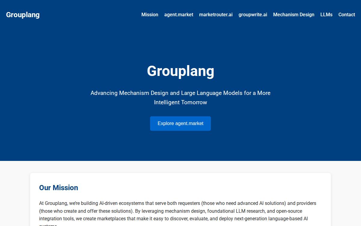 GroupLang website preview