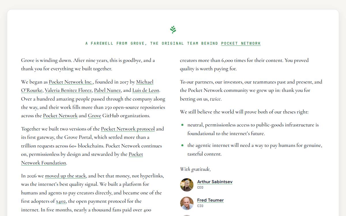 Grove website preview