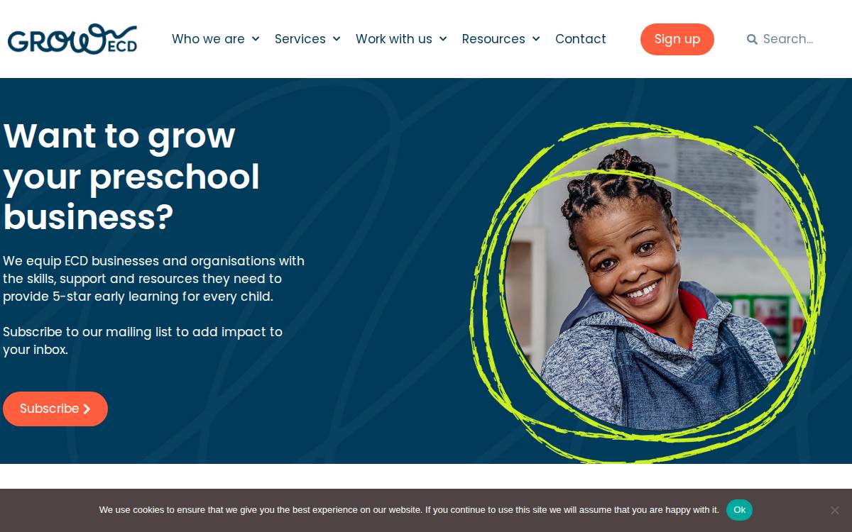 Grow ECD website preview