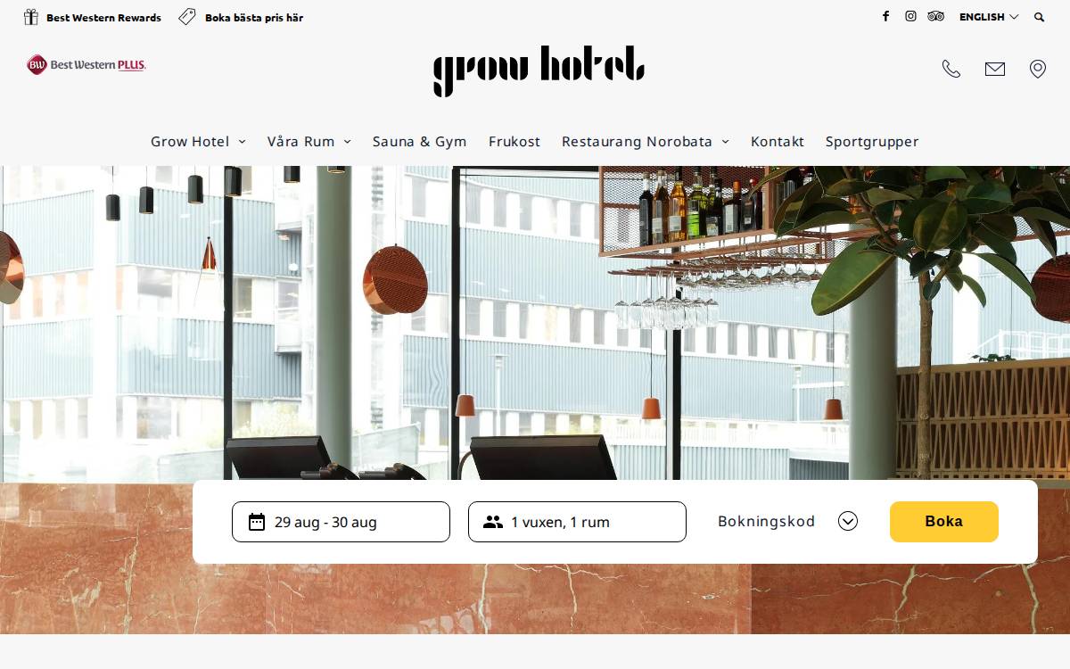 Grow Hotel website preview