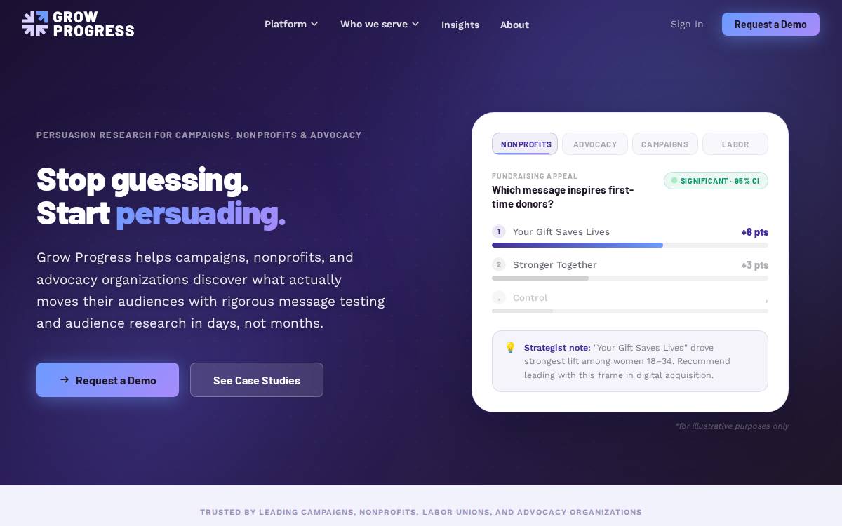 Grow Progress website preview