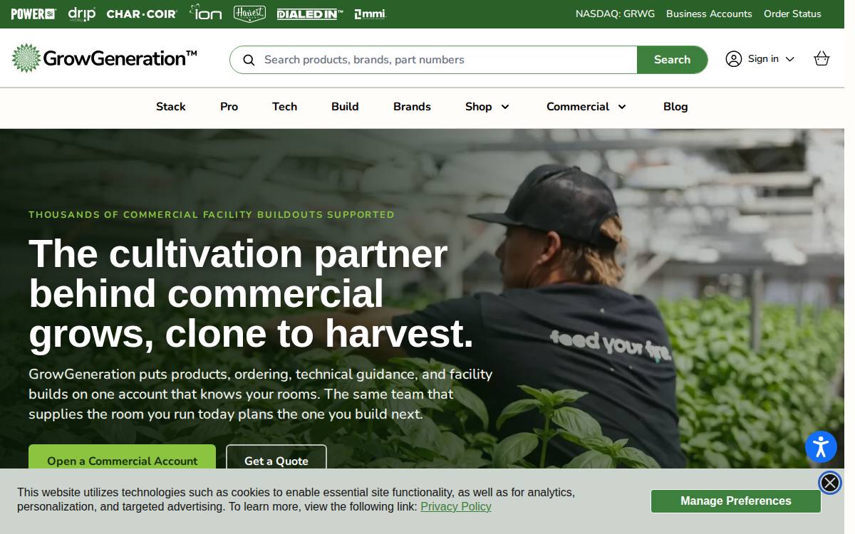 GrowGeneration website preview