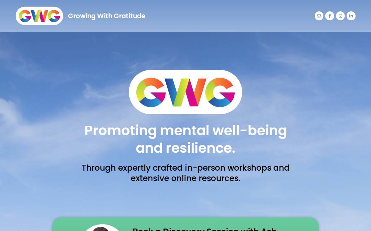 Growing with Gratitude website preview