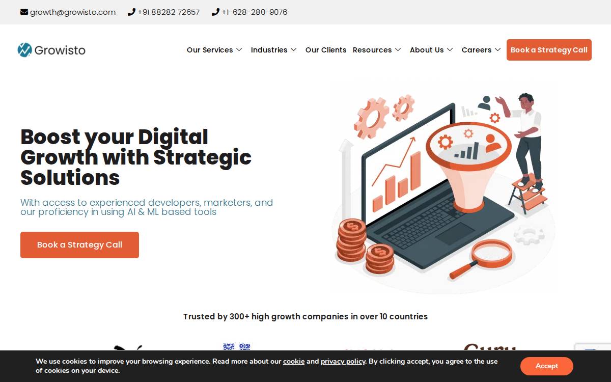 Growisto website preview