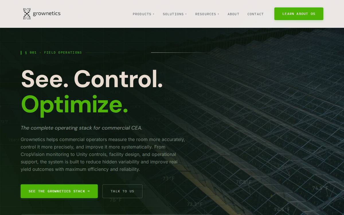 Grownetics website preview