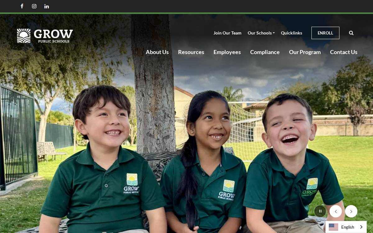 Growpublicschools website preview