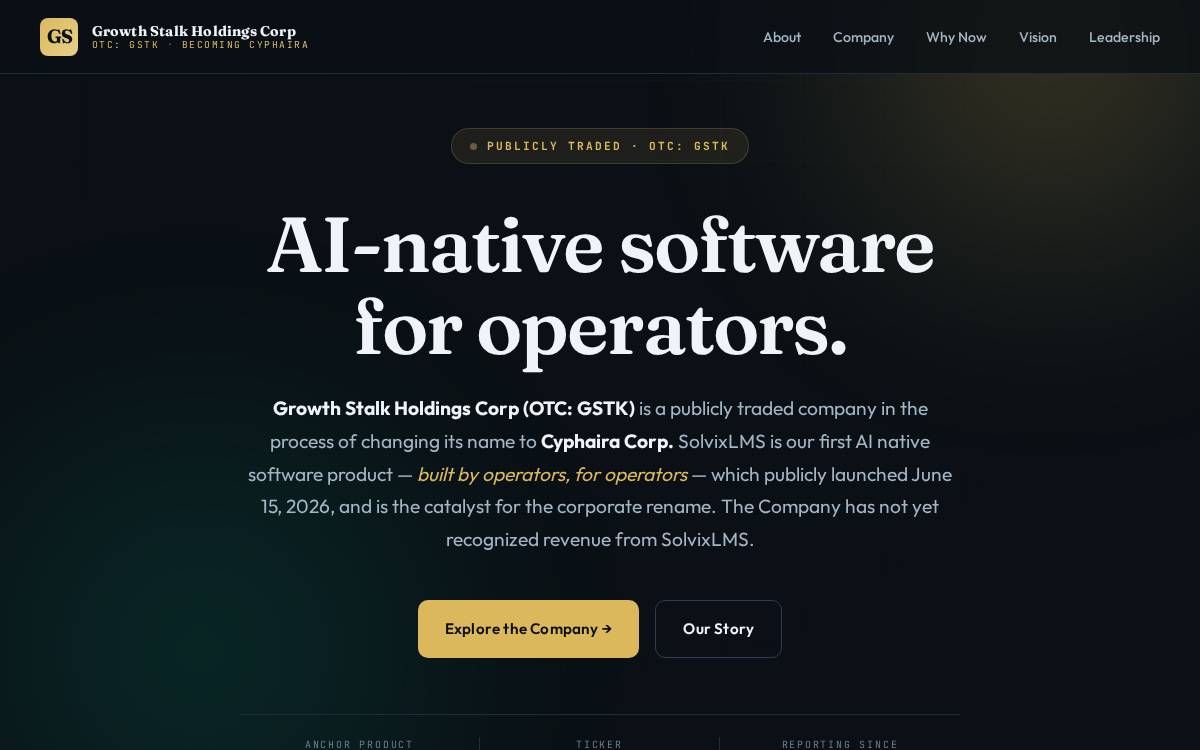 Growth Stalk Holdings website preview