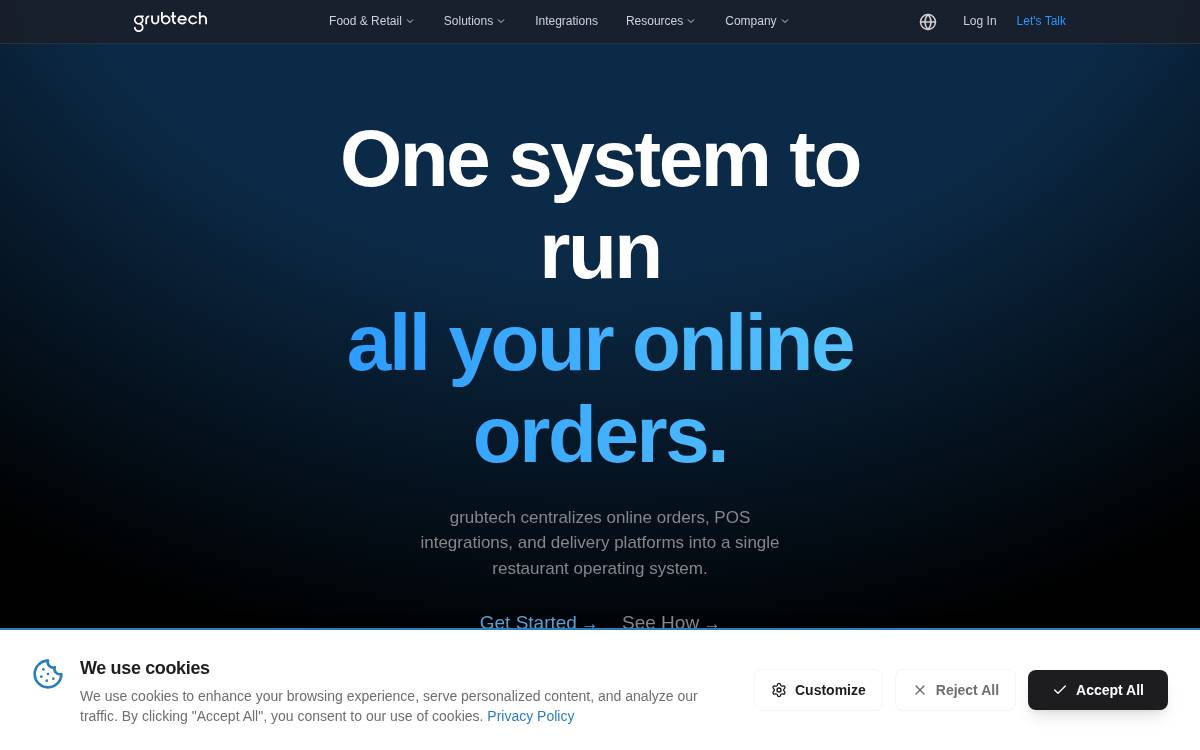 Grubtech website preview