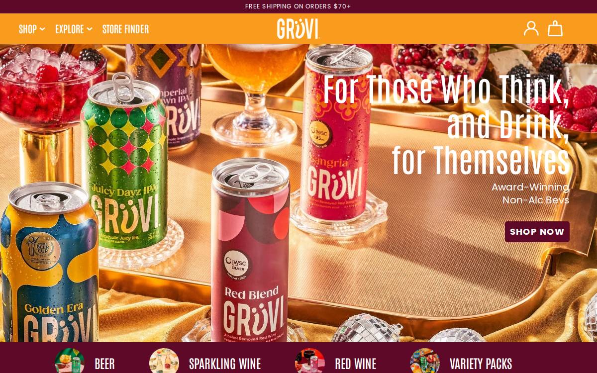 Gruvi Food & Beverage website preview