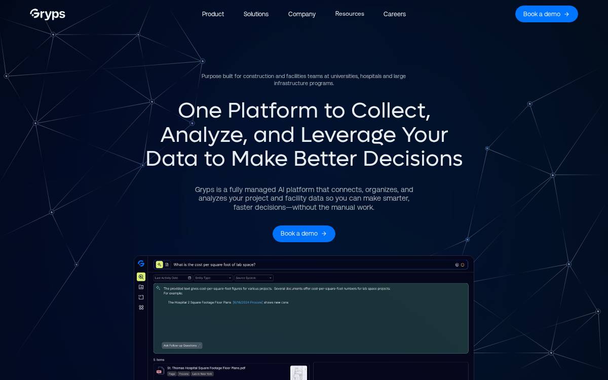 Gryps website preview