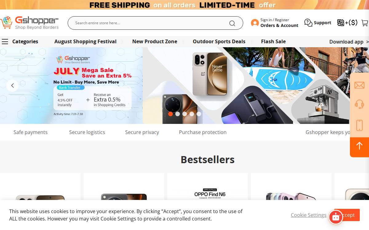 Gshopper website preview