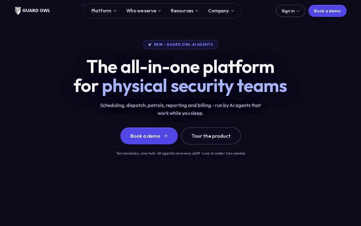 Guard Owl website preview