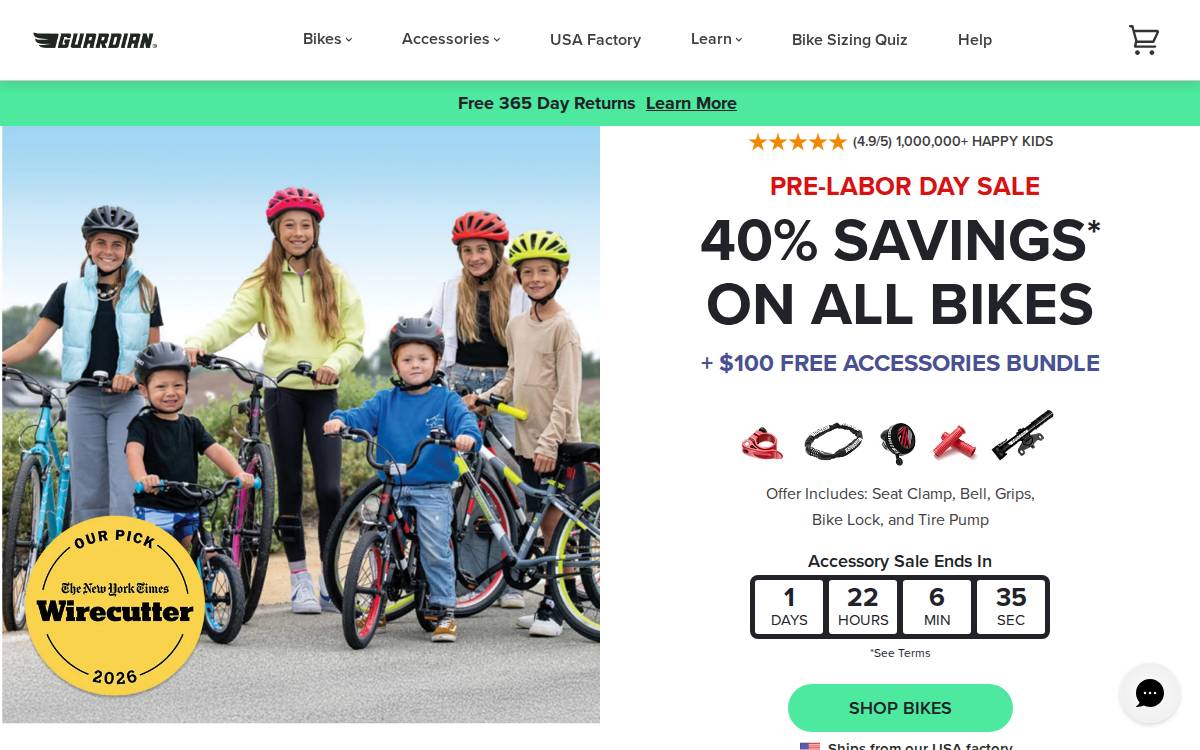 Guardian Bike Company website preview