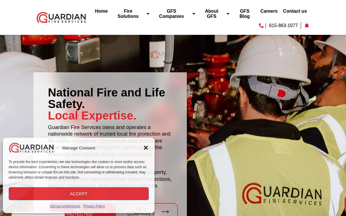Guardian Fire Services website preview