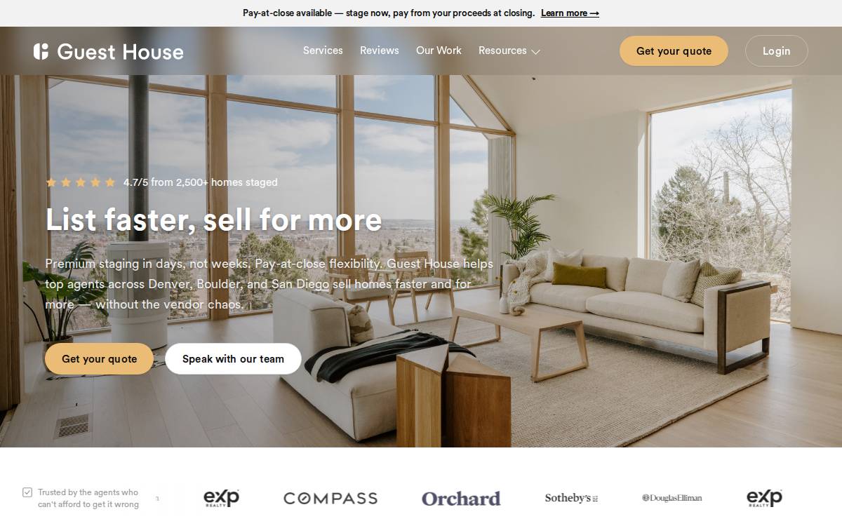 Guest House website preview