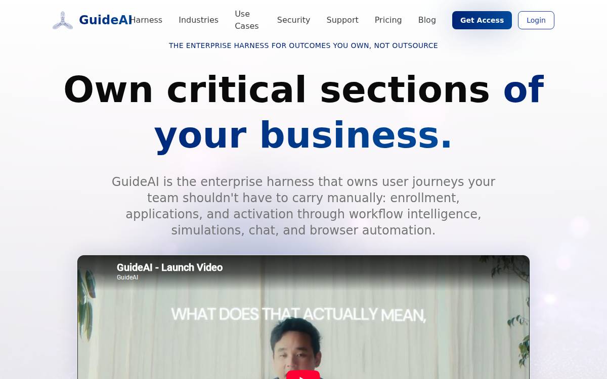 Guide AI AI-powered onboarding website preview