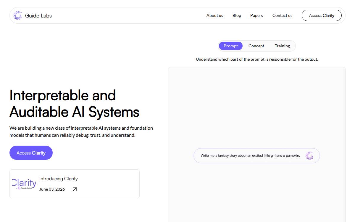 Guide Labs website preview