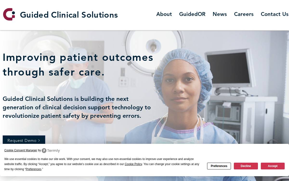 Guided Clinical Solutions website preview