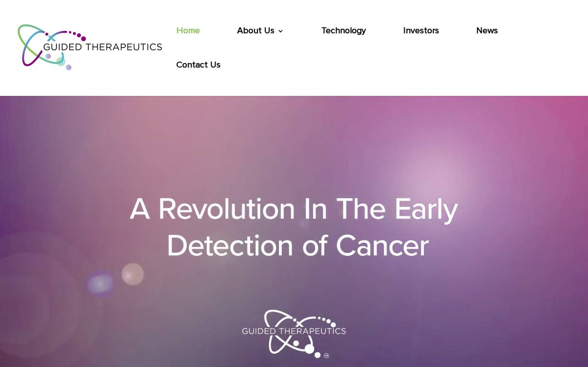 Guided Therapeutics website preview