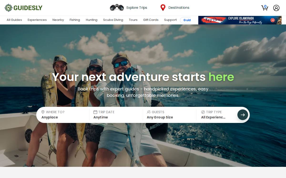 Guidesly website preview