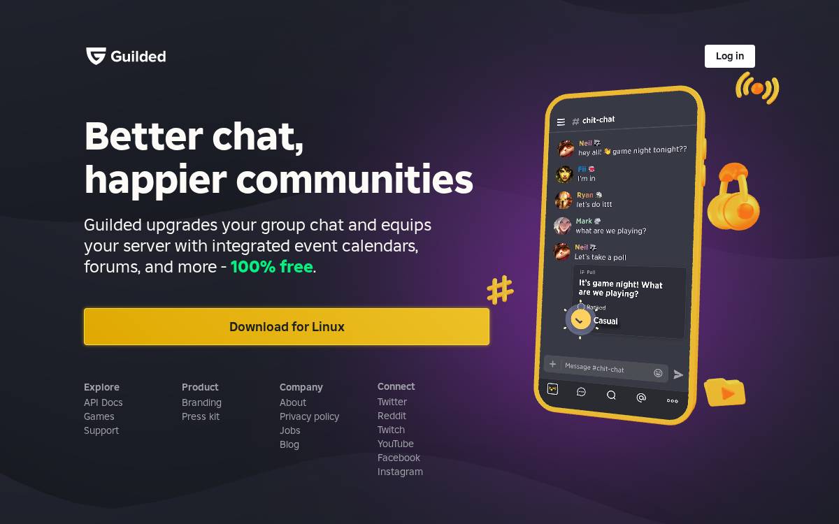 Guilded website preview