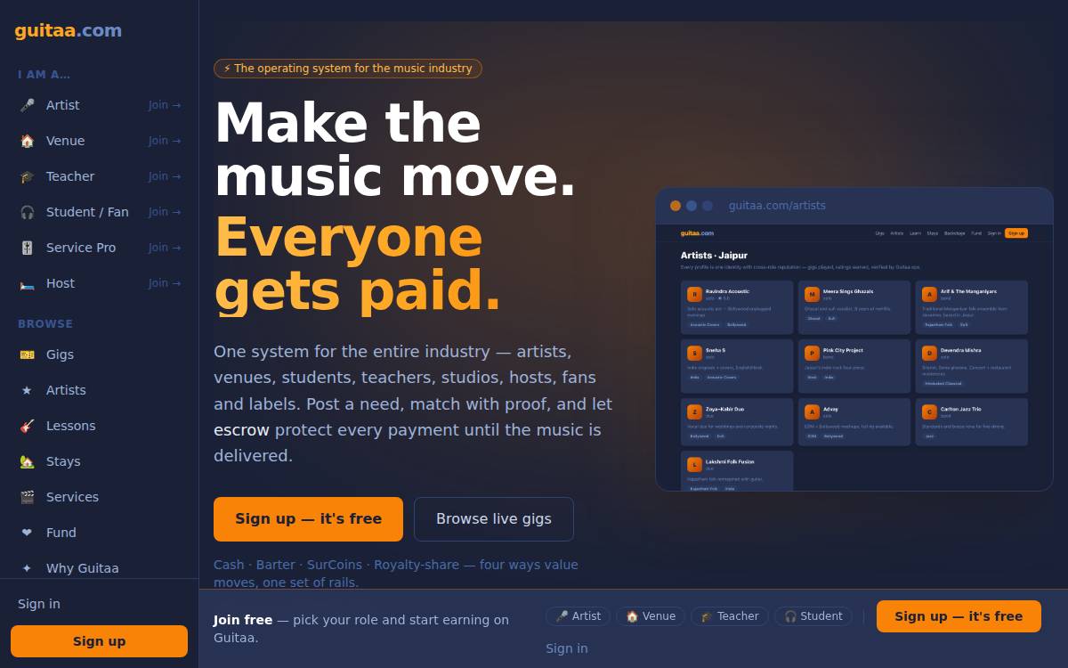 Guitaa website preview