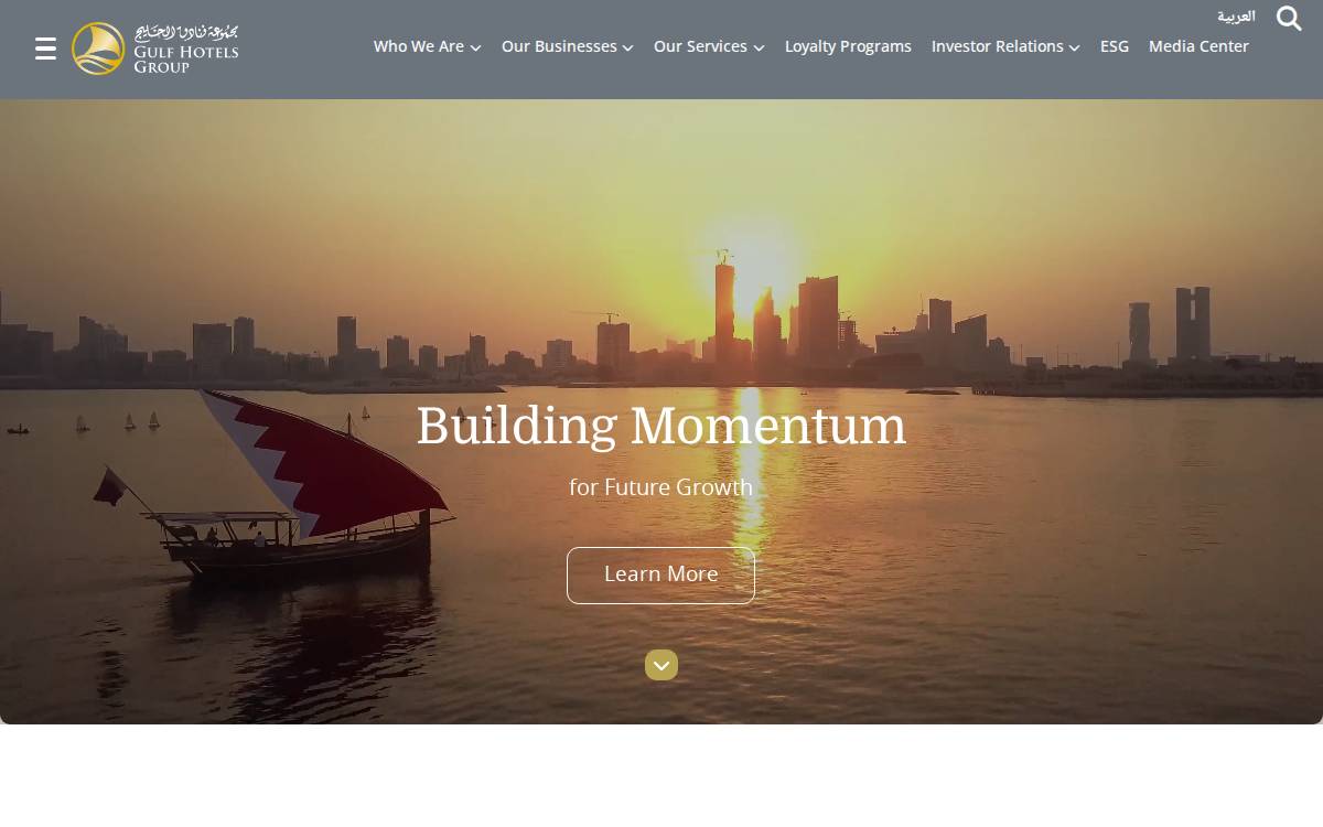 Gulf Hotels Group website preview
