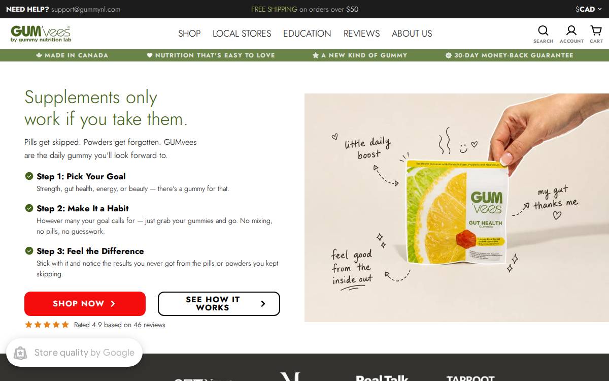 Gummy Nutrition Lab website preview
