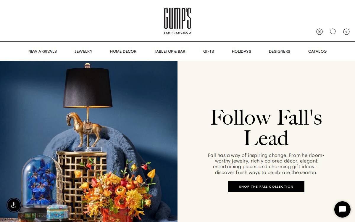 Gumps website preview