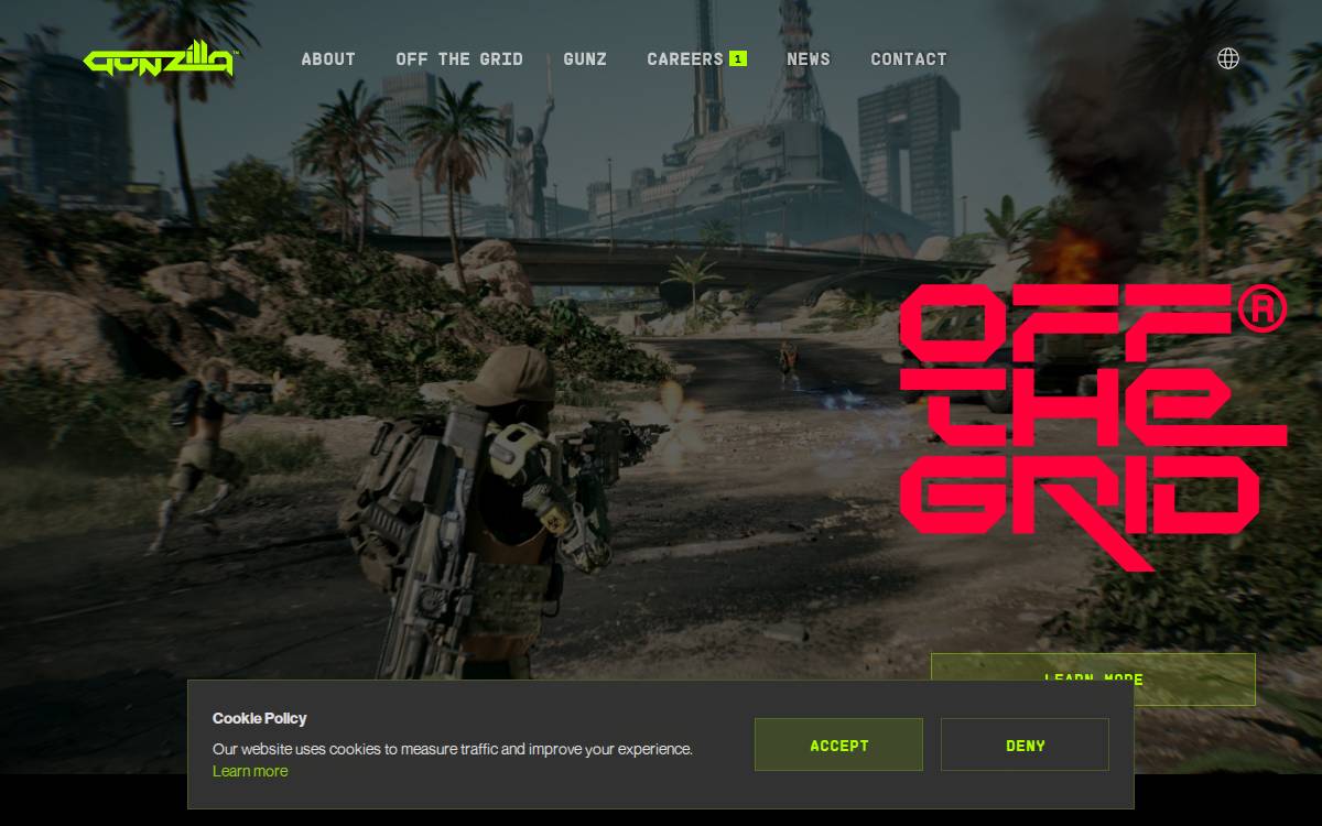 Gunzilla Games website preview