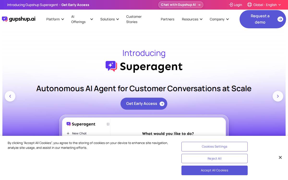 Gupshup website preview