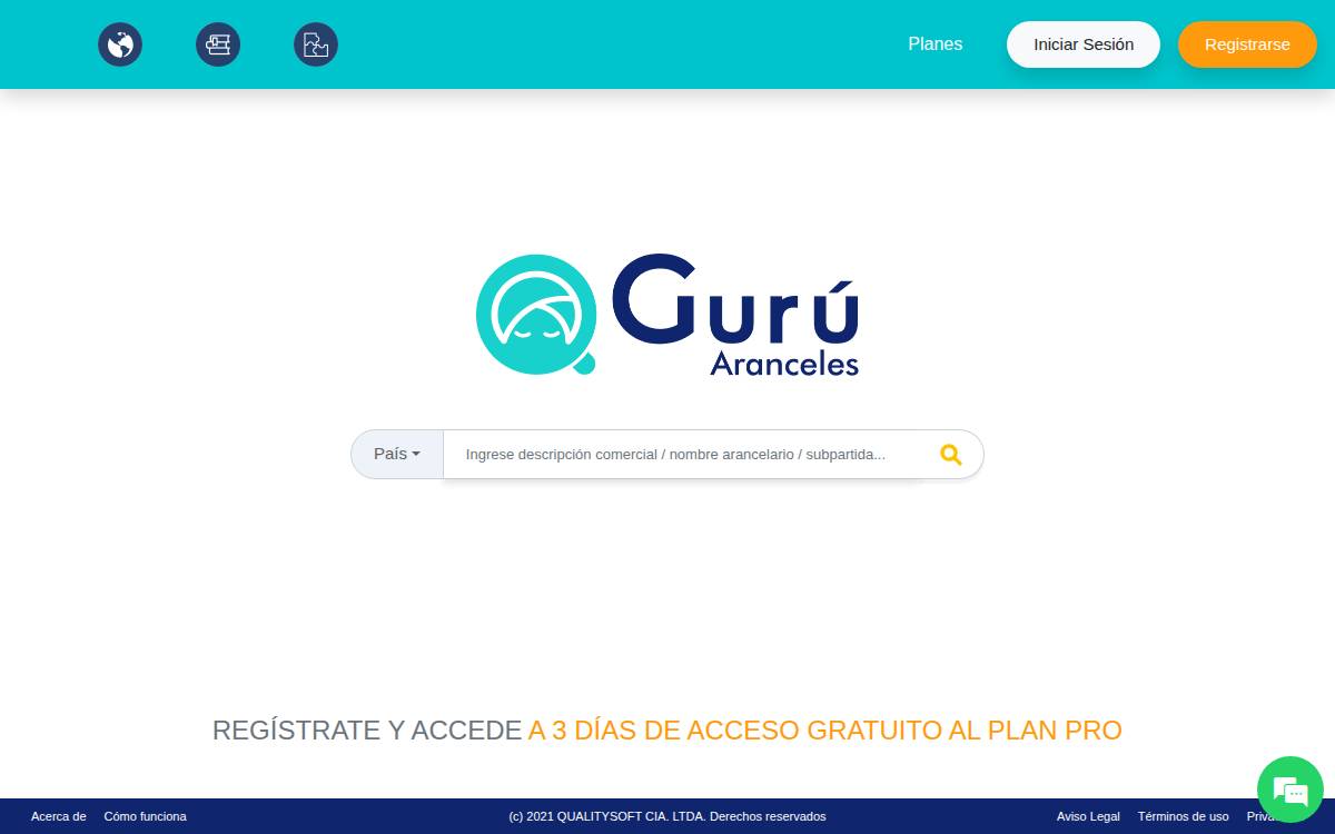 GURU ARANCELES website preview