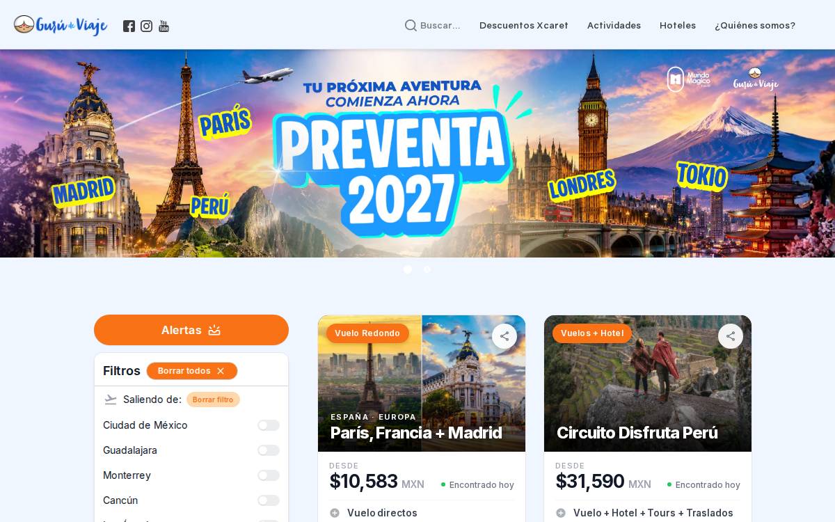 Gurú de Viaje website preview