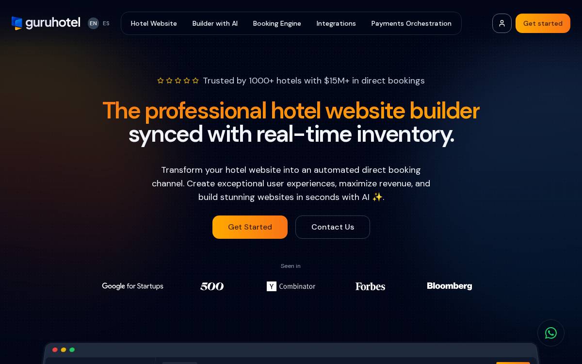 GuruHotel website preview