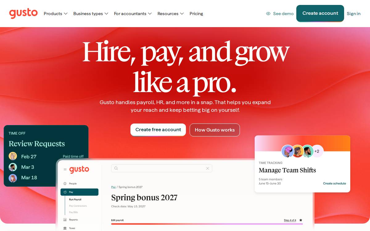 Gusto website preview