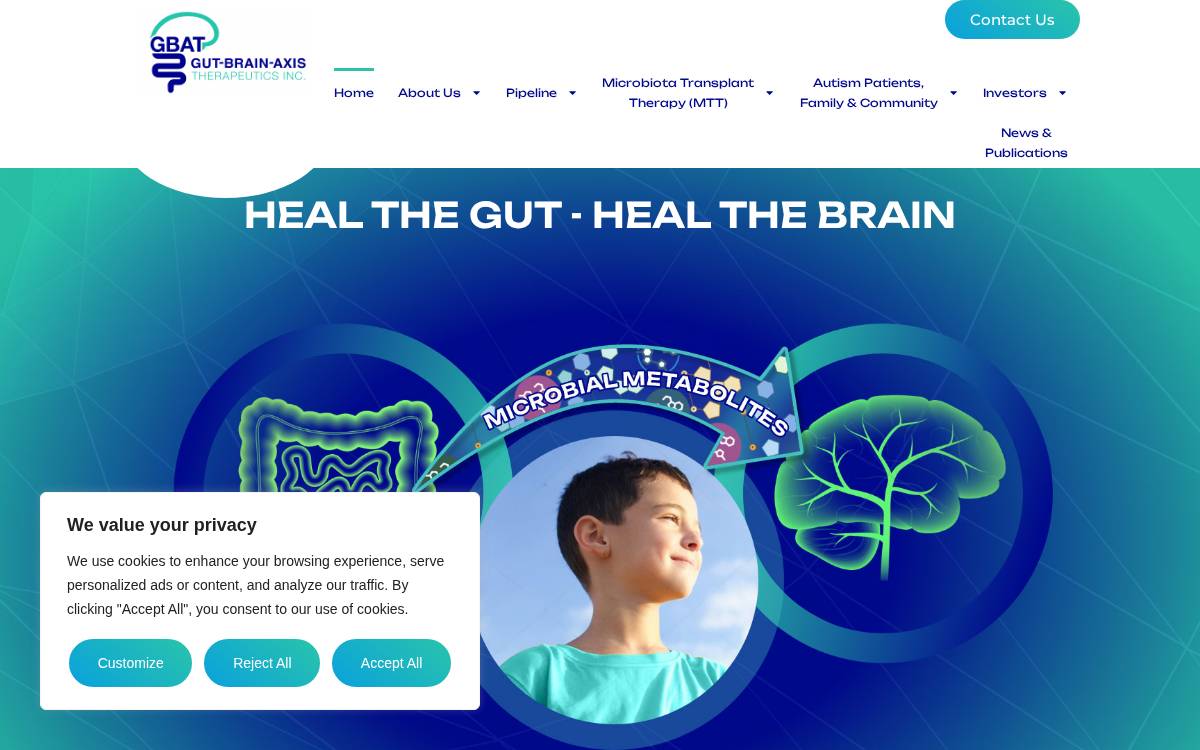 Gut-Brain-Axis Therapeutics website preview