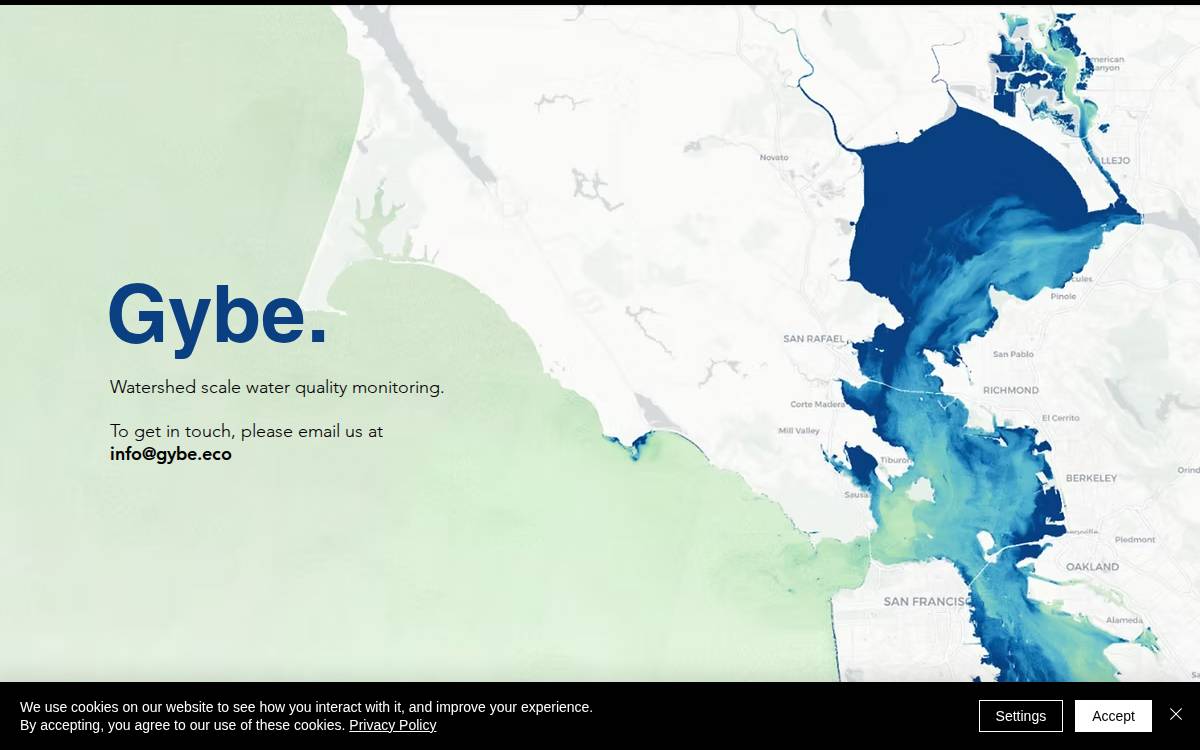 Gybe Water Quality website preview