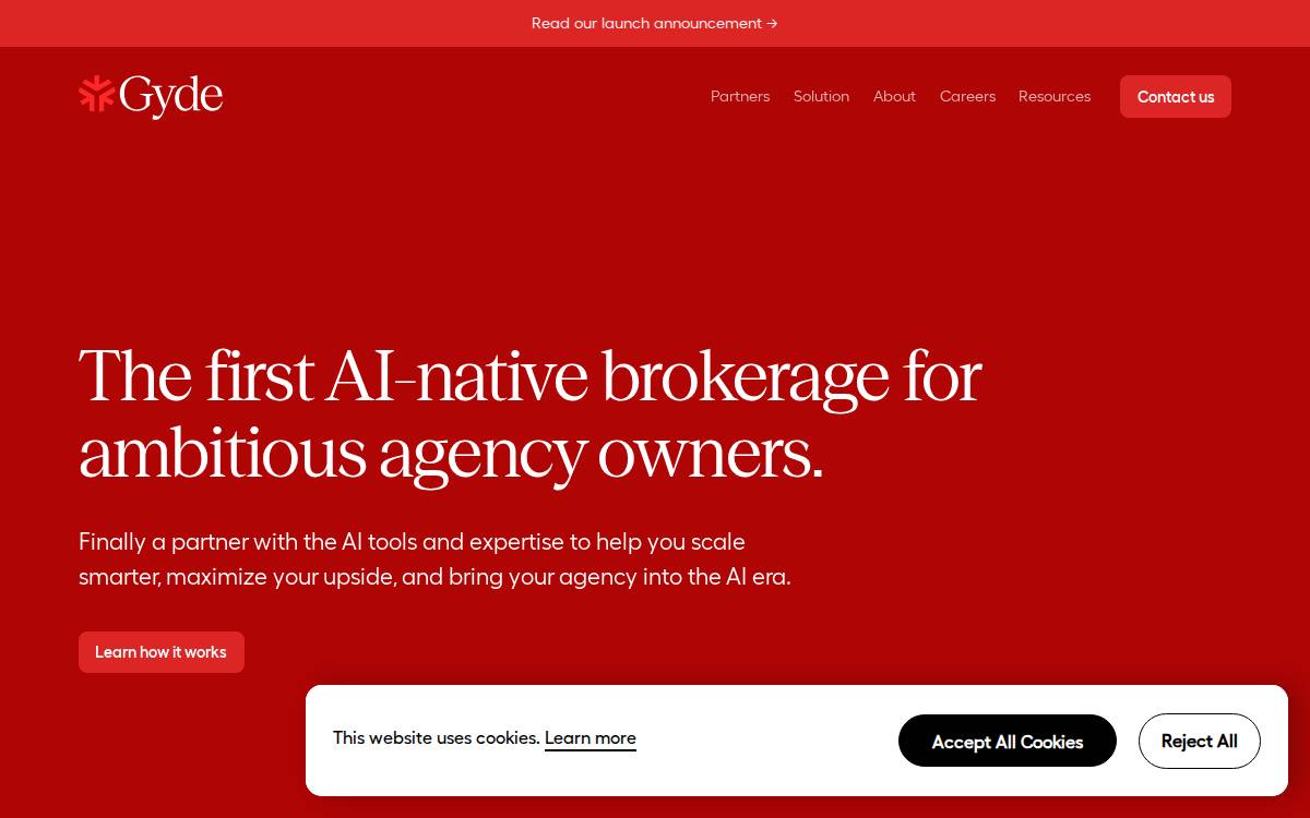Gyde AI-native Health Insurance Brokerage website preview