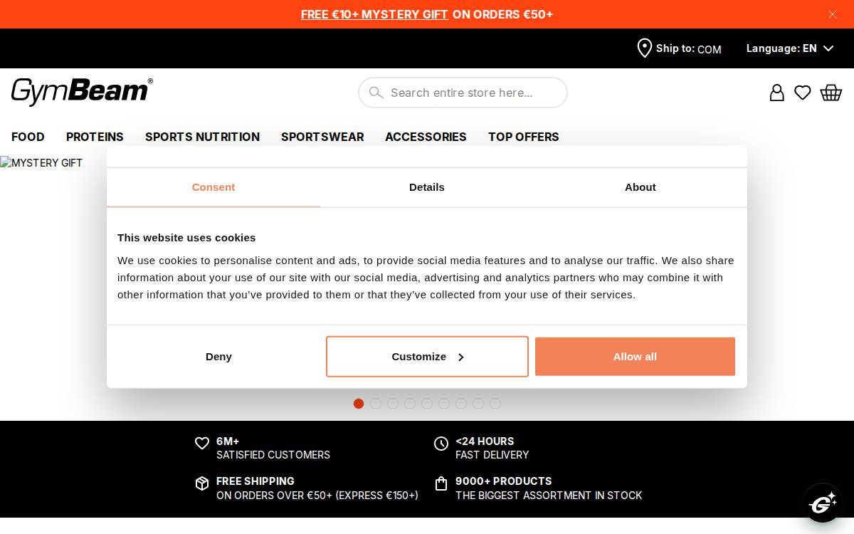 GymBeam website preview