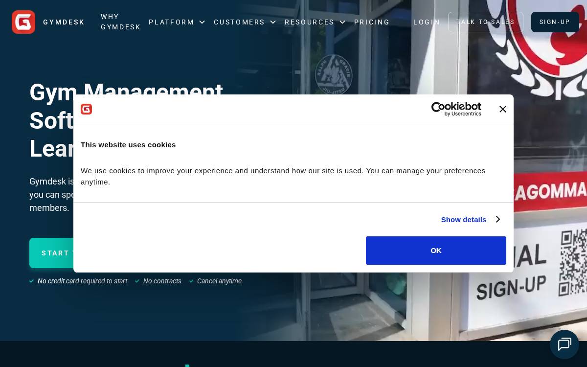 Gymdesk website preview
