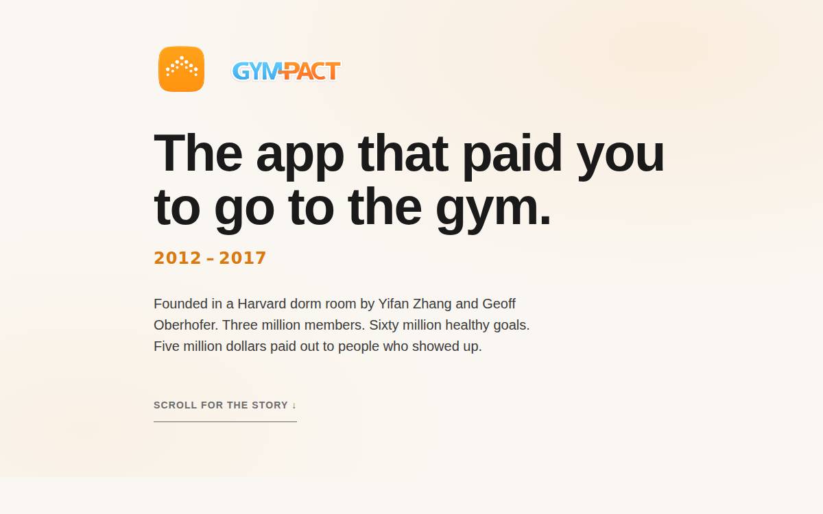 Gympact website preview