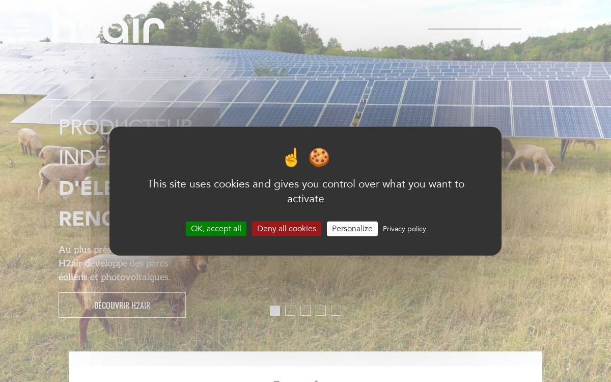 H2air website preview
