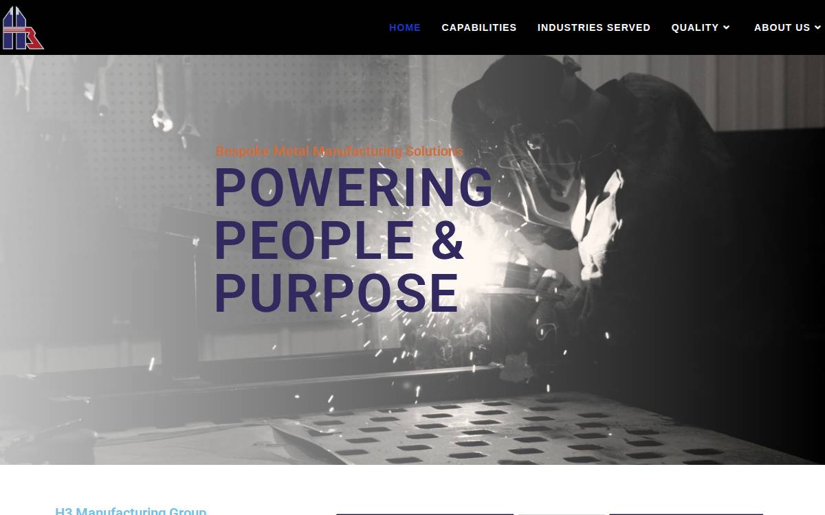 H3 Manufacturing Group website preview